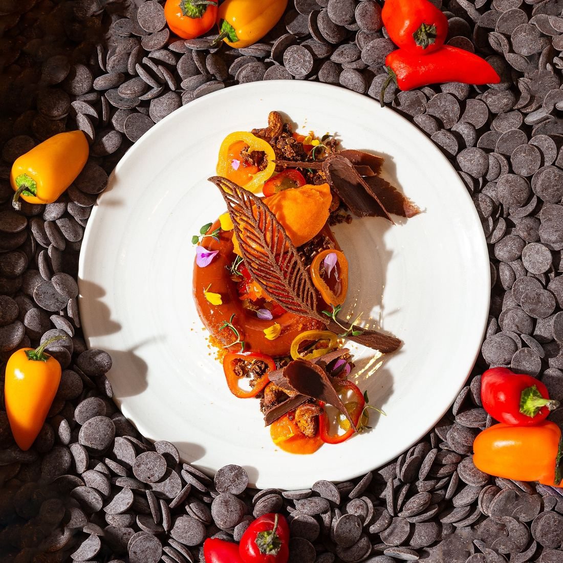 Dessert chocolat et piments